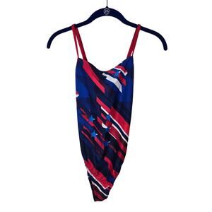 Speedo PRO LT USA Stars and Stripes Multicolor One-Piece Swimsuit Size 8/34